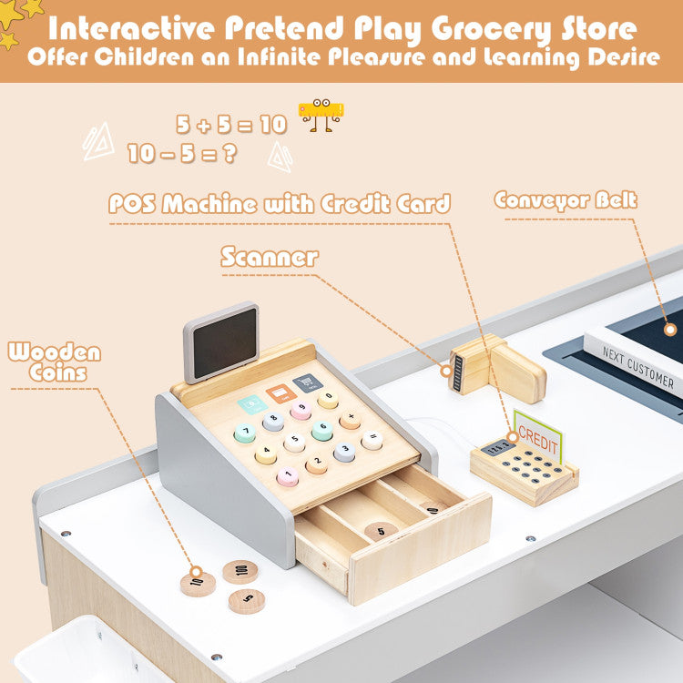 Grocery Store Playset Pretend Play Supermarket Shopping Set