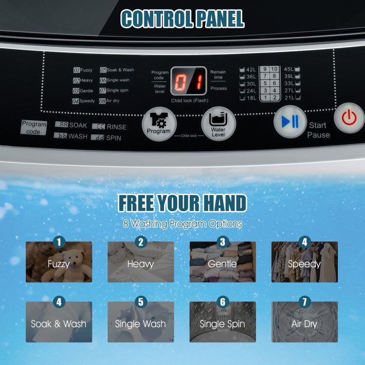 Full-Automatic Washing Machine 1.5 Cubic Feet 11 LBS Washer