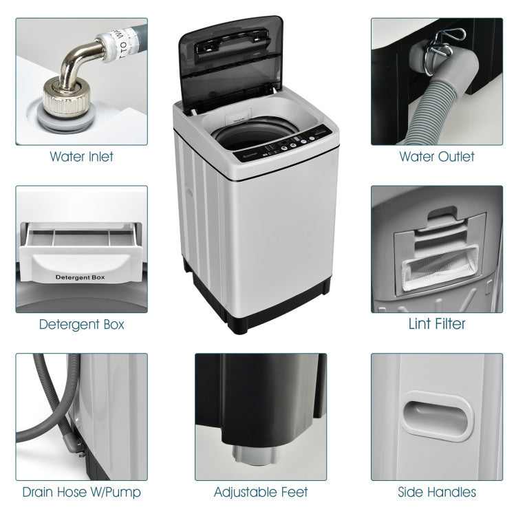 Full-Automatic Washing Machine 1.5 Cubic Feet 11 LBS Washer