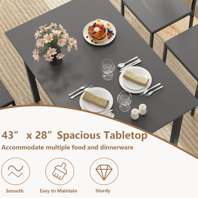 5 Piece Dining Table Set Industrial Style Kitchen Table and Chairs for 4