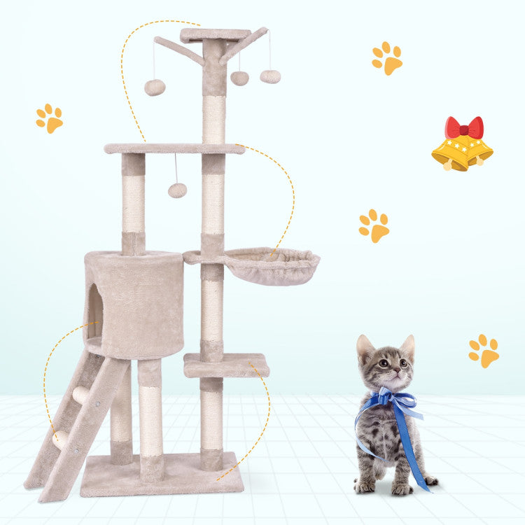 56 Inch Condo Scratching Posts Ladder Cat Play Tree