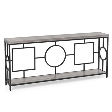 2-Tier Faux Marble Top Console Table with Storage Shelf for Hallway