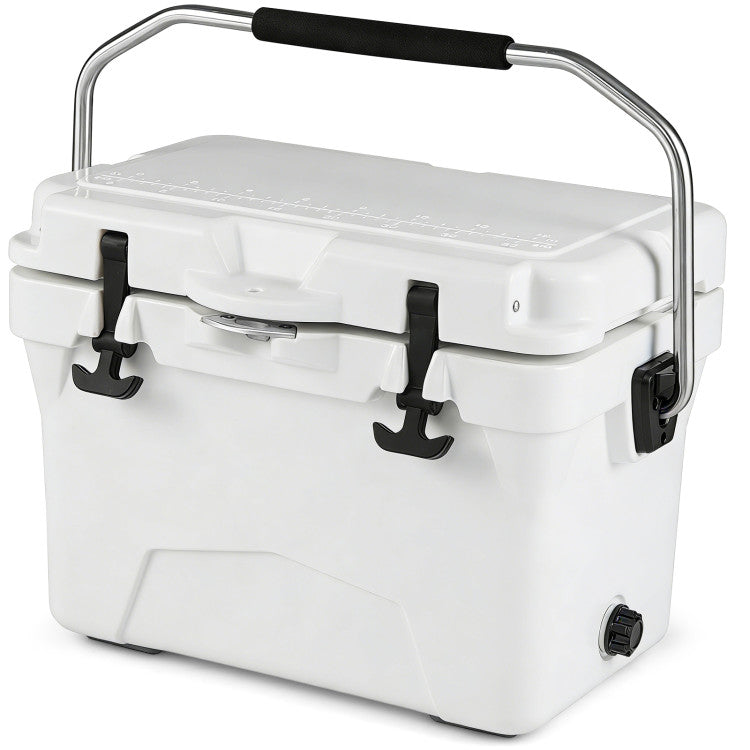 20 Quart Portable Hard Cooler with Built-in Ruler and Bottle