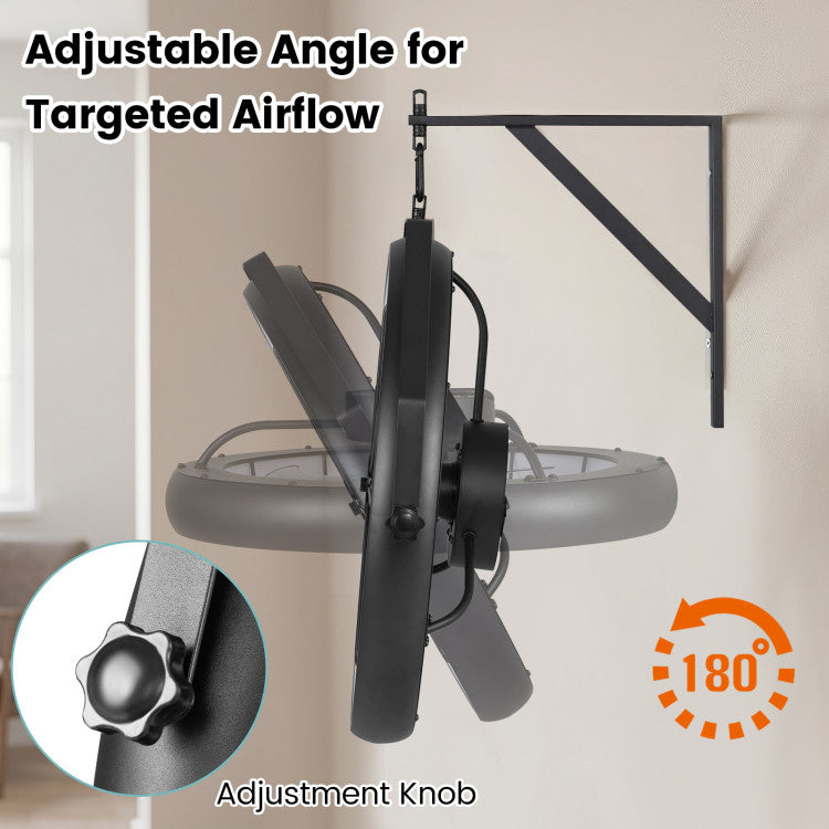 20” Wall Mounted Fan with Dimmable LED Light and 6 Wind Speeds