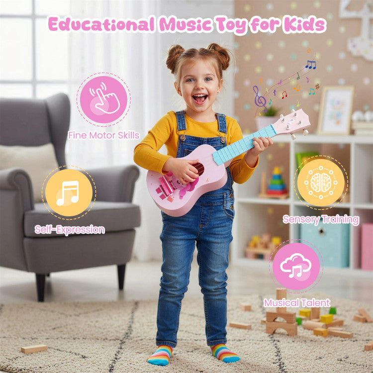 21 Inch Children Mini Ukulele with 4 Nylon Strings and 12 Frets