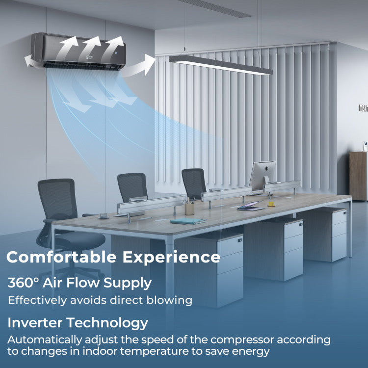 GreyVolt Series Energy Star Certified 24000 BTU 21 SEER2 208-230V Mini Split Air Conditioner and Heater Gray Wifi Enabled