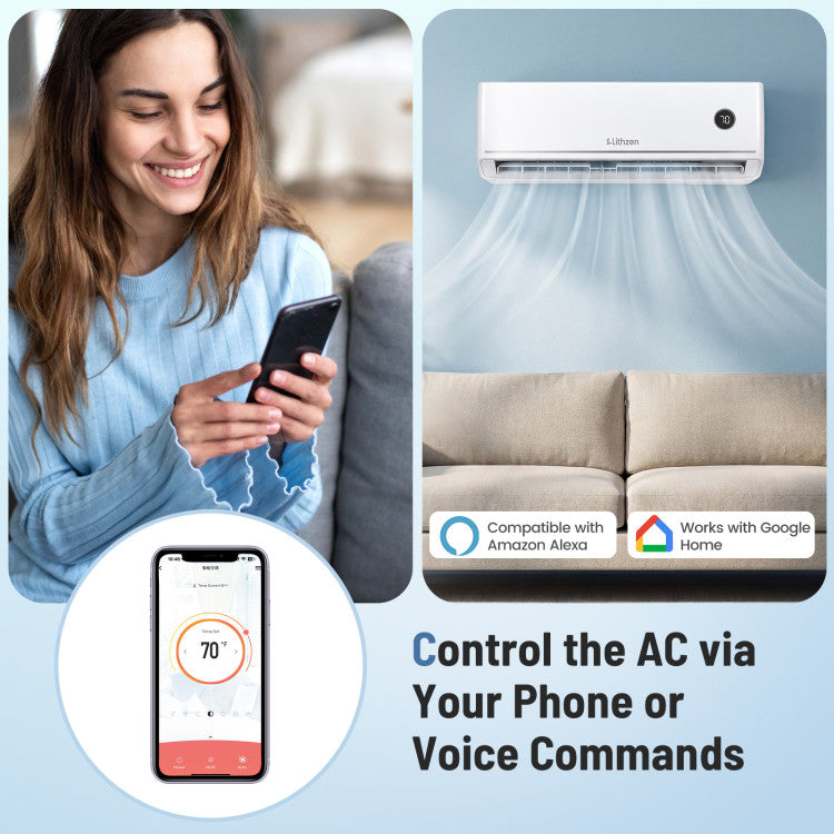 24000 BTU 18.1 SEER2 208/230V Mini Split Air Conditioner Works with Alexa