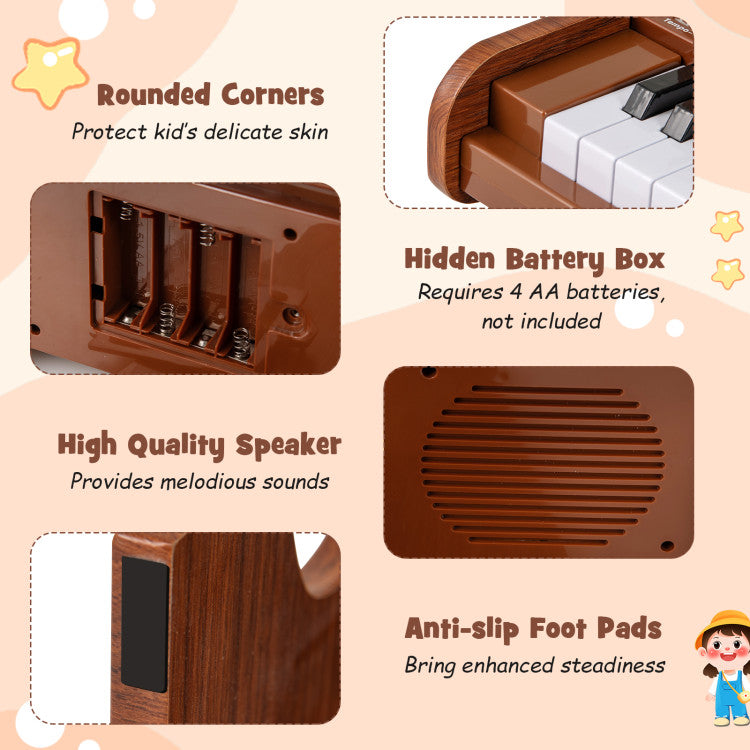 25 Keys Kids Piano Keyboard with Adjustable Speed and Teaching Mode
