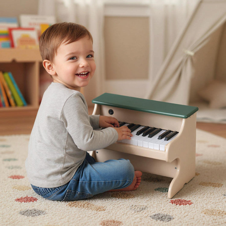 25 Keys Kids Piano Keyboard Wooden Digital Piano Toy with Removable Music Stand