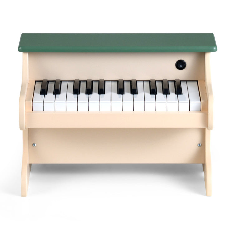25 Keys Kids Piano Keyboard Wooden Digital Piano Toy with Removable Music Stand