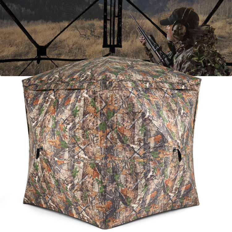 270° See Through Hunting Blind Tent with Silent Magnetic Door