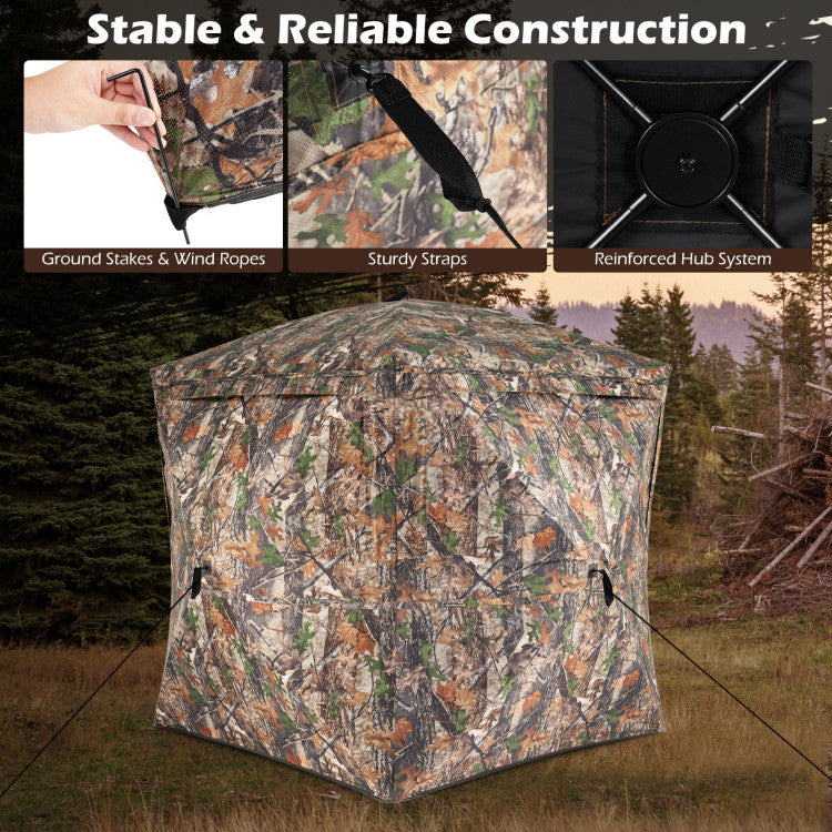 270° See Through Hunting Blind Tent with Silent Magnetic Door
