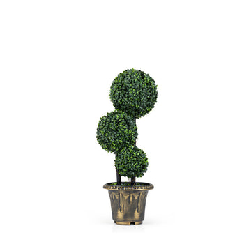 29/35 Inches Artificial Boxwood Topiary Tree Triple Ball Shrubs