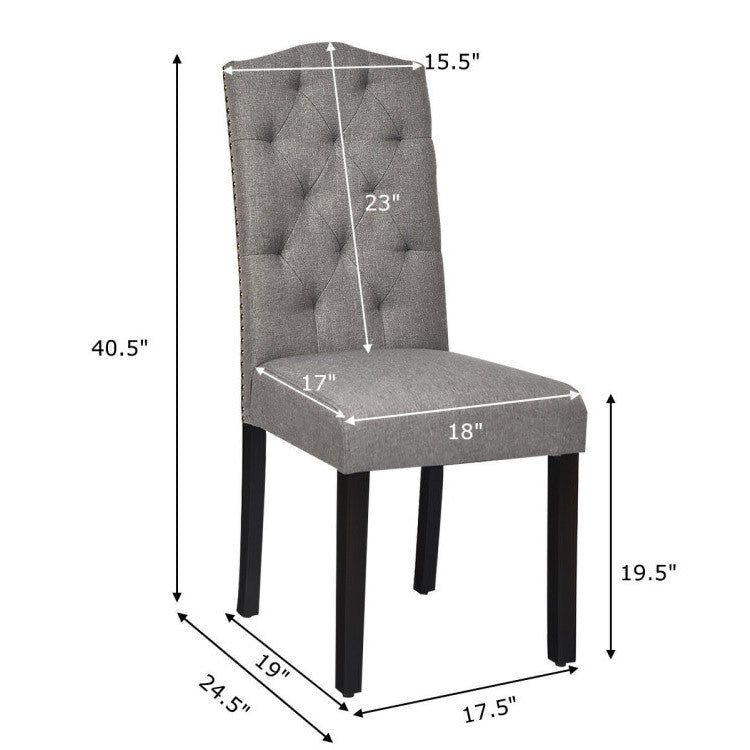 Set of 2 Modern Tufted Dining Chairs with Padded Seat