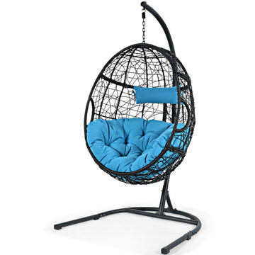 Indoor/Outdoor Hanging Cushioned Hammock Chair with Stand
