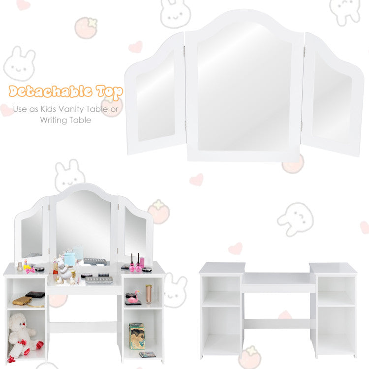 2-in-1 Detachable Design Kids Vanity Dressing Table