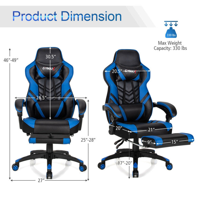 Adjustable Gaming Chair with Footrest for Home Office