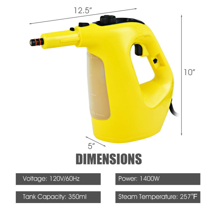 1400W Multipurpose Pressurized Steam Cleaner with 17 Pieces Accessories