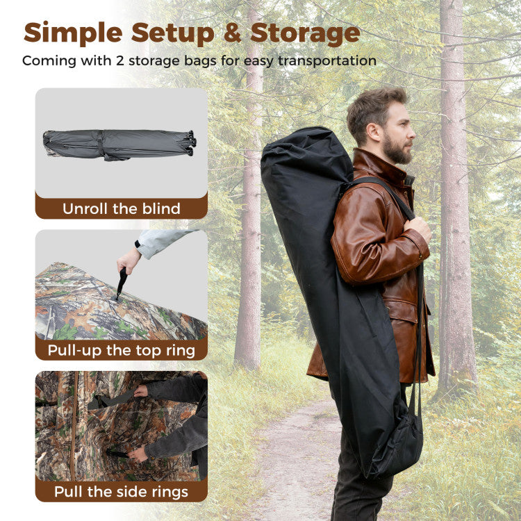 2-6 Person Side-by-Side Hunting Blinds Double One-way See-through Ground Blinds