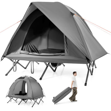2-Person Camping Cot Tent Foldable Off-Ground Camping Combo for Adults
