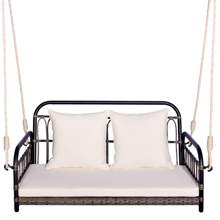 2-Person Outdoor Hanging Chair with Ropes