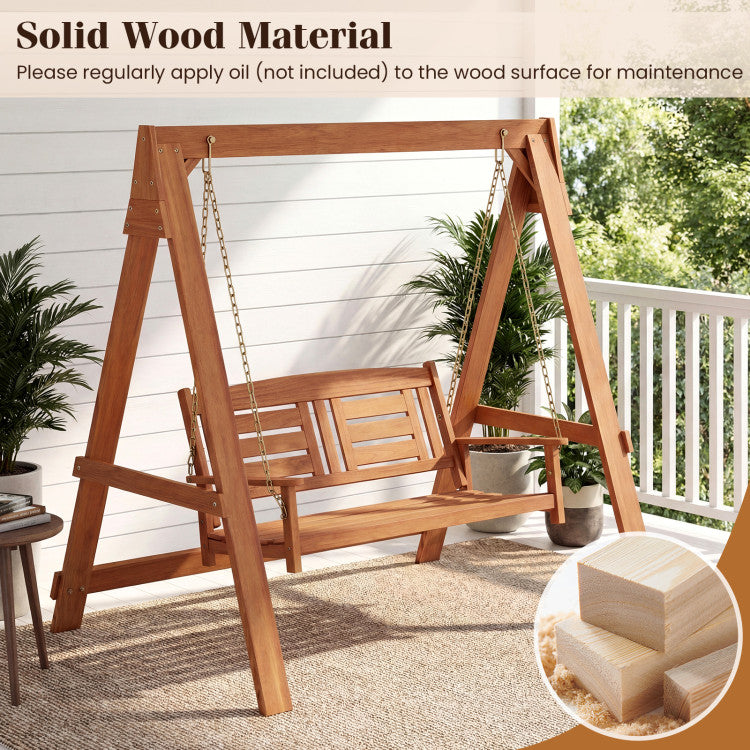 2-Seater Porch Swing with Stand Adjustable Chains