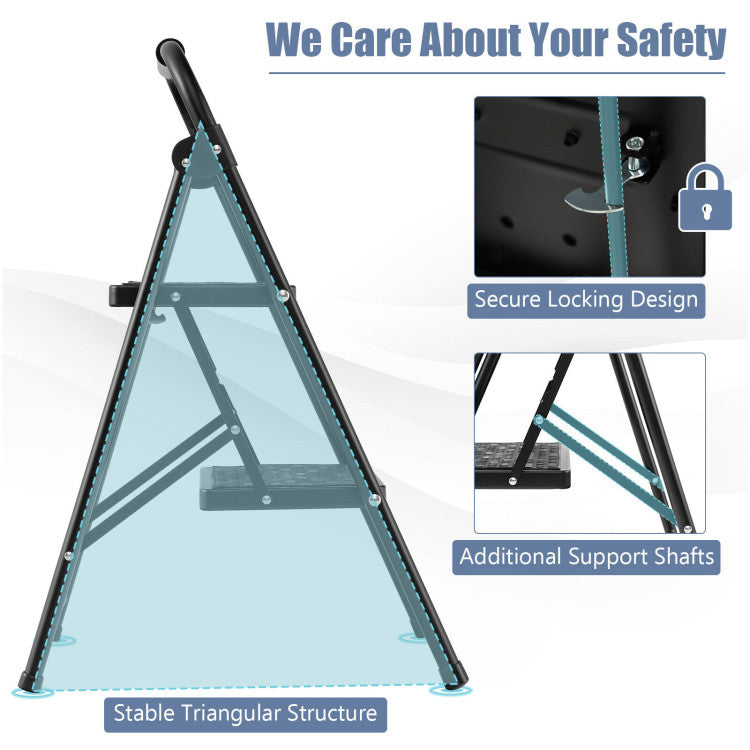 2-Step/3-Step Ladder with Wide Anti-Slip Pedal