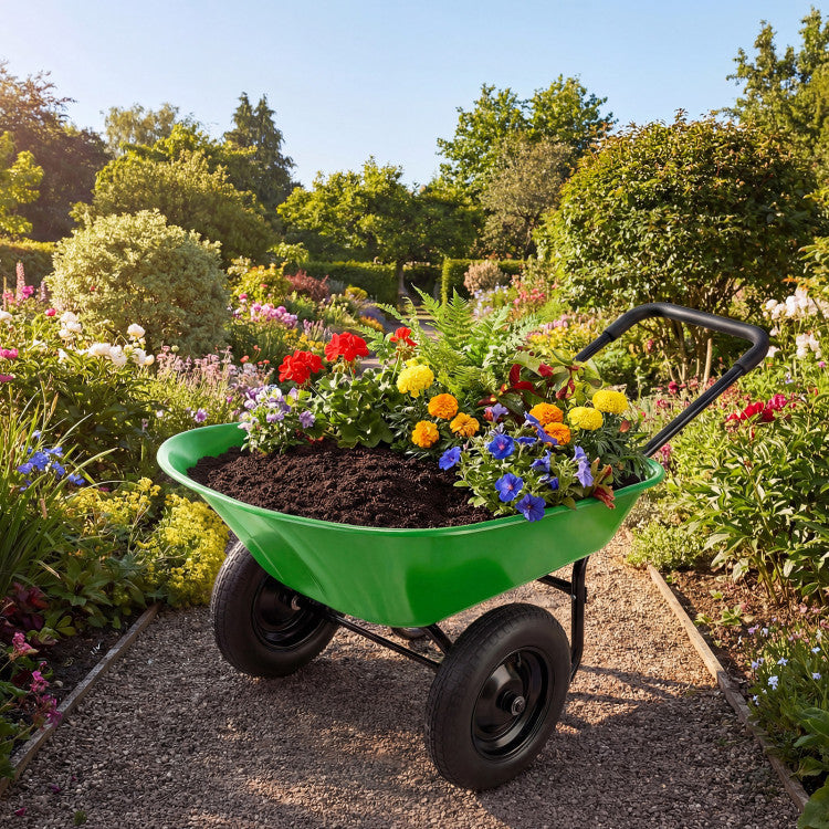 2 Tire Heavy-duty Dolly Utility Cart Wheelbarrow Garden Cart