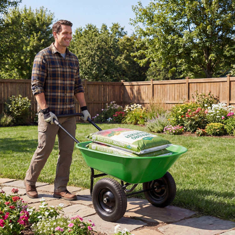 2 Tire Heavy-duty Dolly Utility Cart Wheelbarrow Garden Cart