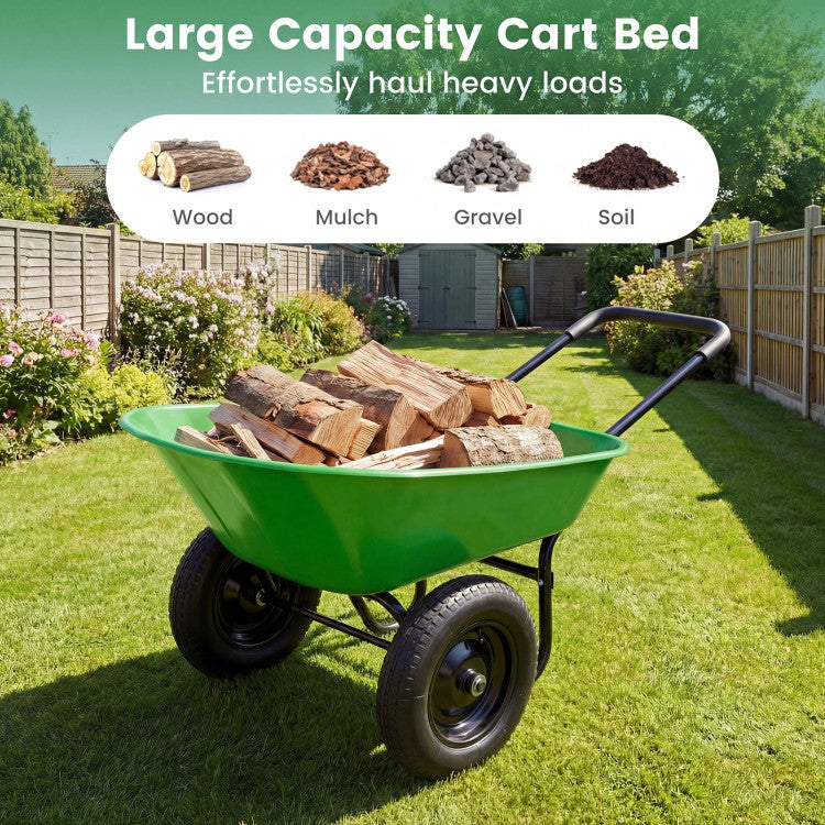 2 Tire Heavy-duty Dolly Utility Cart Wheelbarrow Garden Cart