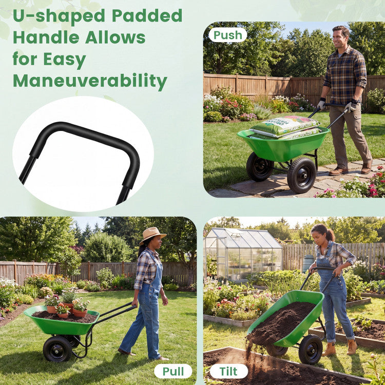 2 Tire Heavy-duty Dolly Utility Cart Wheelbarrow Garden Cart