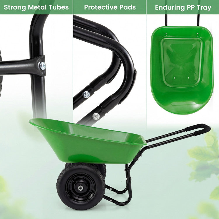 2 Tire Heavy-duty Dolly Utility Cart Wheelbarrow Garden Cart