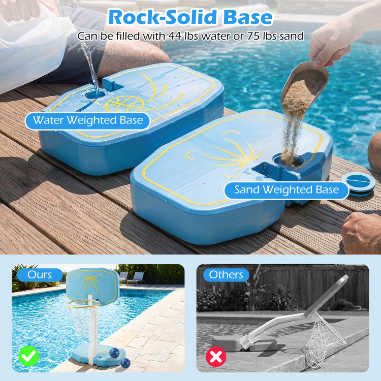 2-in-1 Pool Basketball Hoop and Pool Volleyball Net