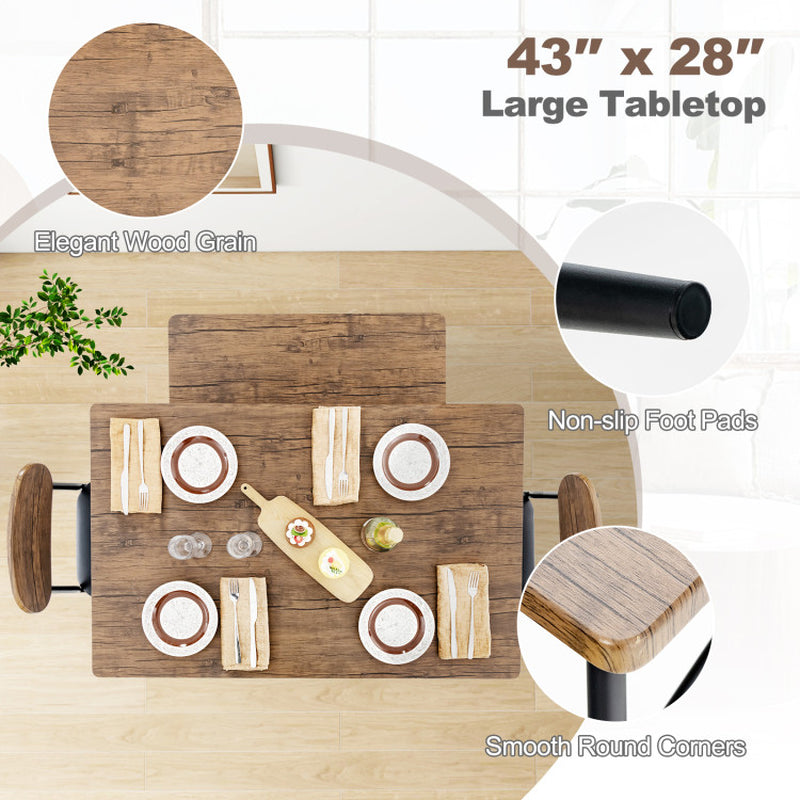 4 Piece Dining Table Set with Bench and 2 Chairs