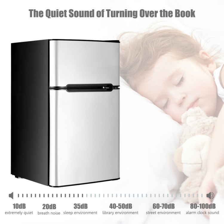 3.2 cu. ft. Retro Mini Fridges in Black with Freezer and Reversible Door
