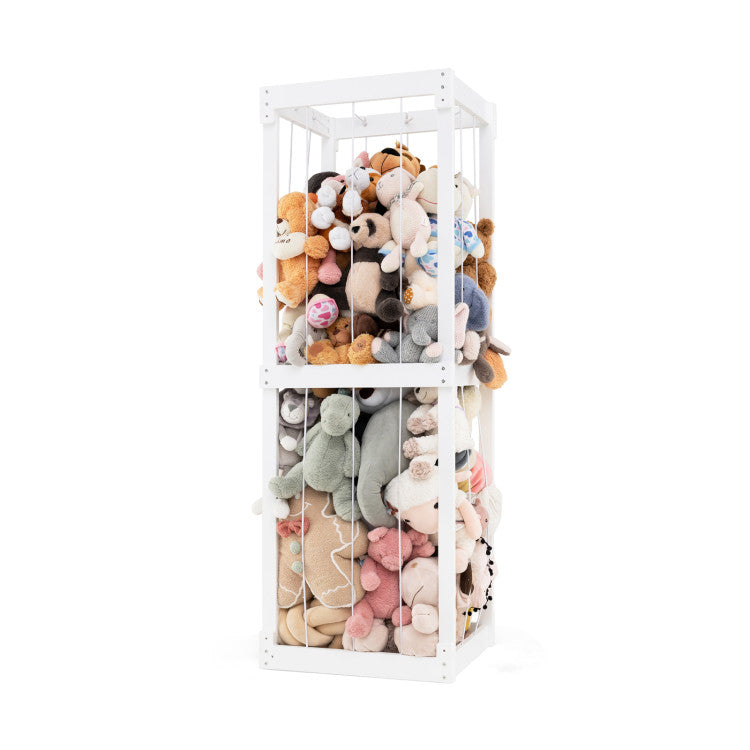 300L Large Stuffed Animal Storage with Open Top and Elastic Cords