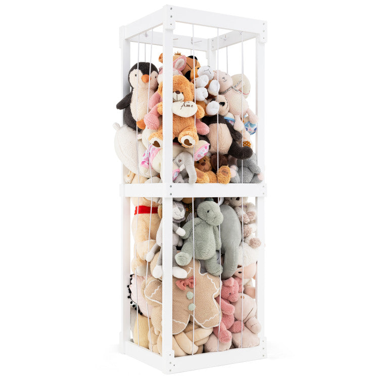 300L Large Stuffed Animal Storage with Open Top and Elastic Cords