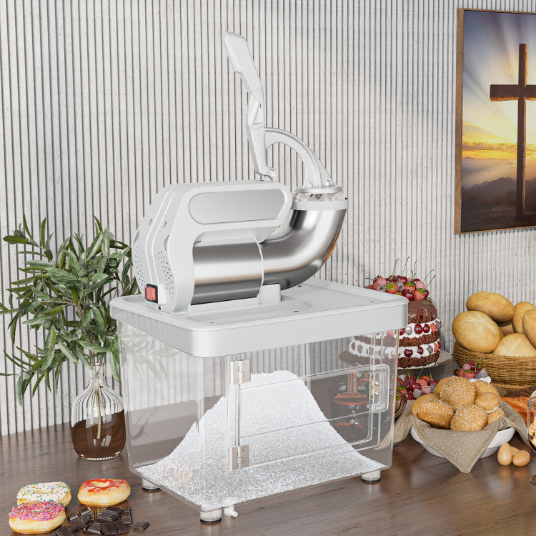 300W Commercial Ice Crusher with Dual Blades and Safety Switch