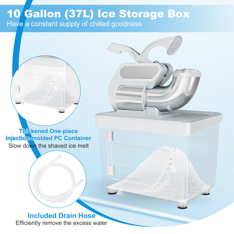 300W Commercial Ice Crusher with Dual Blades and Safety Switch