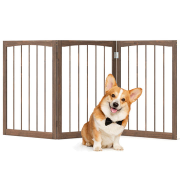 30 Inch Tall Wooden Pet Fence for Cats Small and Medium Dogs