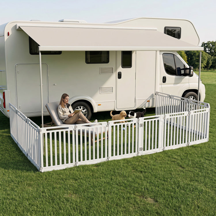 31.5" Height Indoor Outdoor Dog Playpen with 12 Panels