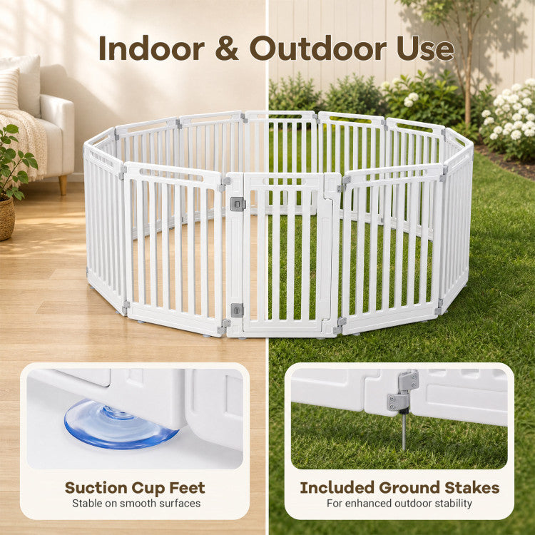 31.5" Height Indoor Outdoor Dog Playpen with 12 Panels
