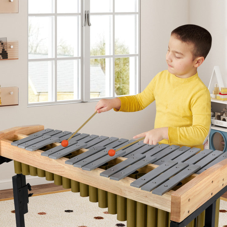 32 Note Marimba Aluminum Xylophone with Rubber Wood Base
