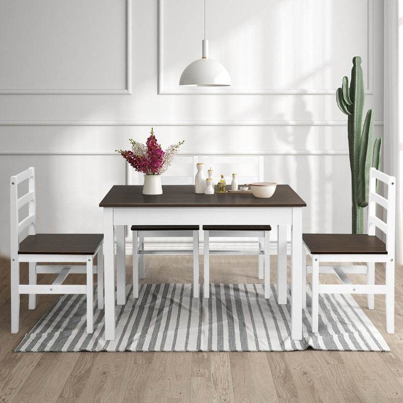 5 Pieces Solid Wood Compact Kitchen Dining Set