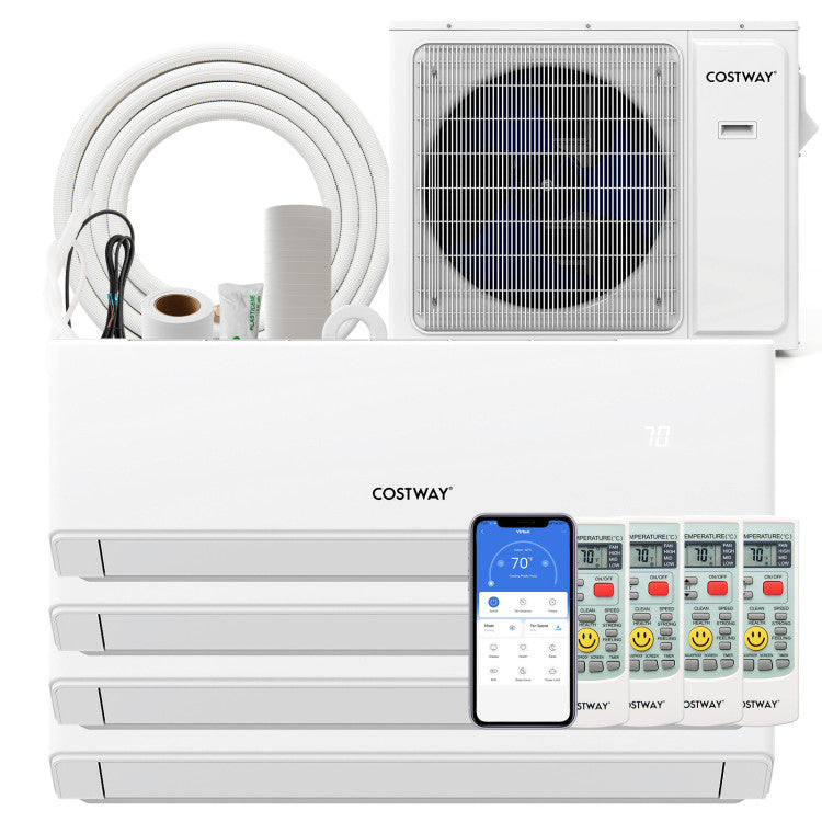 UltrEco Series 36000 BTU 4 Zone 23 SEER2 Mini Split Air Conditioner Wifi Enabled with Heat Pump