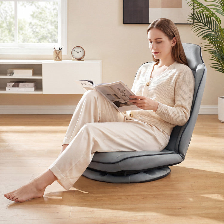 360° Swivel Floor Gaming Chair with 5-Level Adjustable Backrest