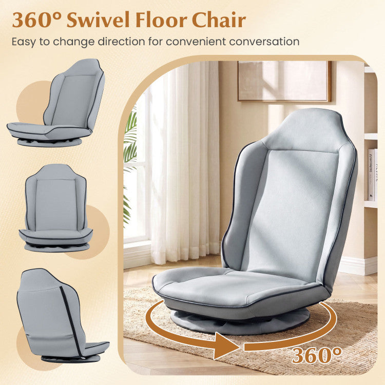 360° Swivel Floor Gaming Chair with 5-Level Adjustable Backrest