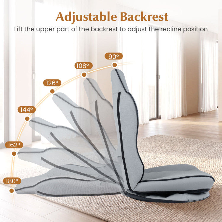 360° Swivel Floor Gaming Chair with 5-Level Adjustable Backrest