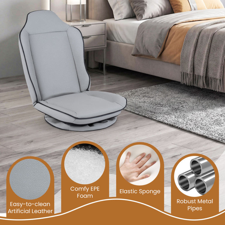 360° Swivel Floor Gaming Chair with 5-Level Adjustable Backrest