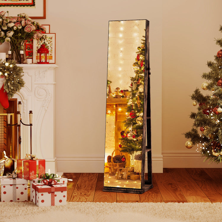 360° Swivel Jewelry Cabinet with Full Length Mirror